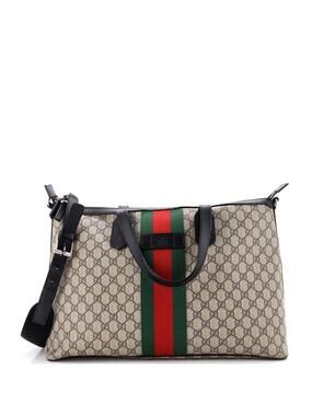 Gucci Web Duffle Bag Gg Coated Canvas #278744G12B